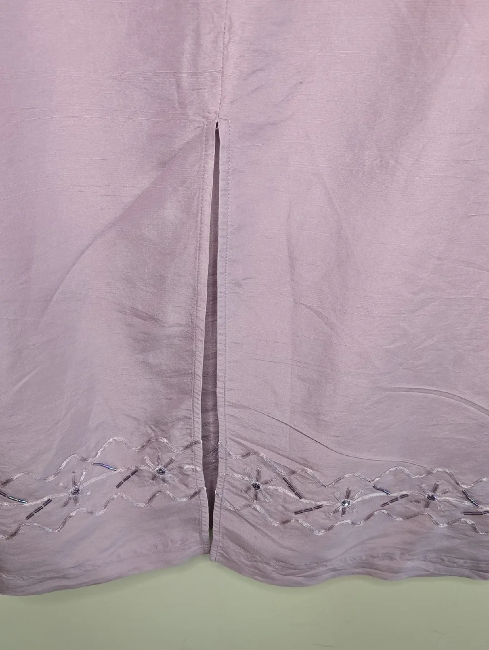 Vintage Lavender Silk Maxi Slip Skirt Romantic Minimalist Y2K Fairycore - Picture 6 of 9